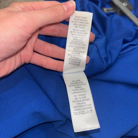 Adrianna Papell Jumpsuit- Royal Blue One-Shoulder Wide-Leg Jumpsuit- Size 8 - Picture 14 of 15